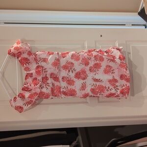 Pink and white floral dress